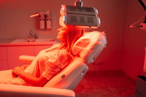 A Woman Relaxing During A 160 Spa Laser Nyc Session In A Serene, Professional Clinical Environment. | Low Level Laser Therapy
