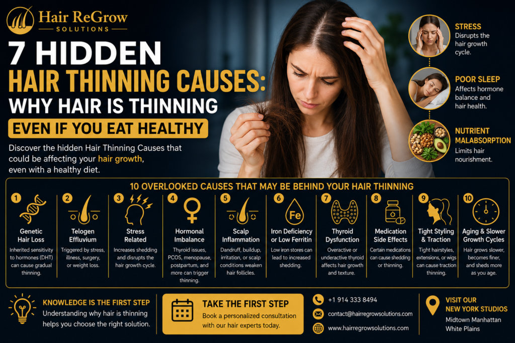 7 Hidden Hair Thinning Causes: Why Hair Is Thinning Even If You Eat Healthy